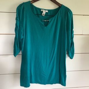 White House Black Market Teal Blouse